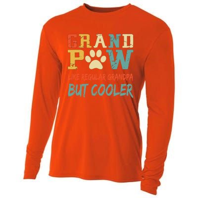 Fathers Day Gift Grandpaw Like Regular Grandpa But Cooler Cool Gift Cooling Performance Long Sleeve Crew