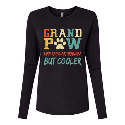 Fathers Day Gift Grandpaw Like Regular Grandpa But Cooler Cool Gift Womens Cotton Relaxed Long Sleeve T-Shirt