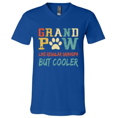 Fathers Day Gift Grandpaw Like Regular Grandpa But Cooler Cool Gift V-Neck T-Shirt