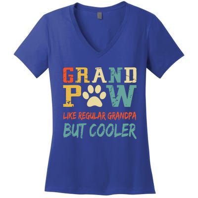 Fathers Day Gift Grandpaw Like Regular Grandpa But Cooler Cool Gift Women's V-Neck T-Shirt