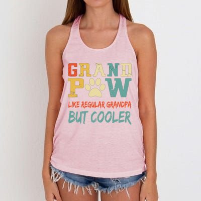 Fathers Day Gift Grandpaw Like Regular Grandpa But Cooler Cool Gift Women's Knotted Racerback Tank