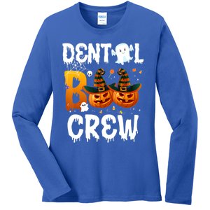 Funny Dental Ghost Boo Crew Pumpkin Halloween Spooky Season Gift Ladies Long Sleeve Shirt