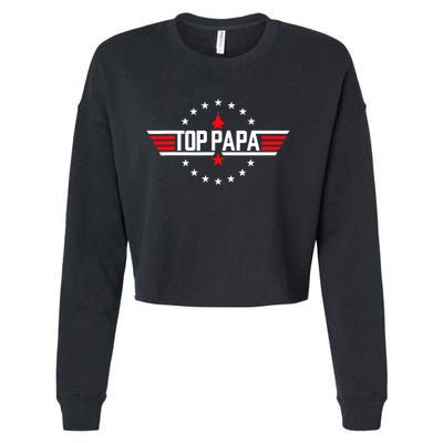 Fathers Day Gift Papa Gift From Grandkids Son Daughter Cropped Pullover Crew