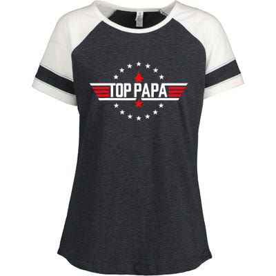 Fathers Day Gift Papa Gift From Grandkids Son Daughter Enza Ladies Jersey Colorblock Tee