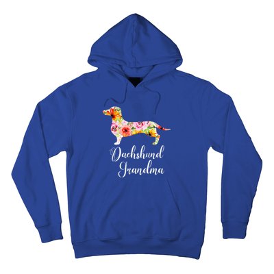 Floral Dachshund Grandma Funny Cute Dog Lover Gift Hoodie