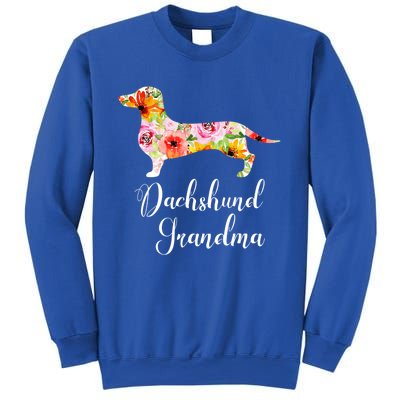 Floral Dachshund Grandma Funny Cute Dog Lover Gift Sweatshirt