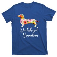 Floral Dachshund Grandma Funny Cute Dog Lover Gift T-Shirt