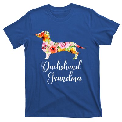 Floral Dachshund Grandma Funny Cute Dog Lover Gift T-Shirt