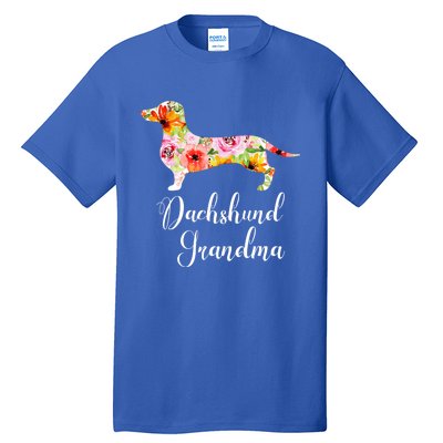 Floral Dachshund Grandma Funny Cute Dog Lover Gift Tall T-Shirt