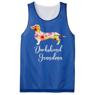 Floral Dachshund Grandma Funny Cute Dog Lover Gift Mesh Reversible Basketball Jersey Tank