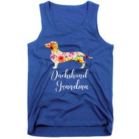 Floral Dachshund Grandma Funny Cute Dog Lover Gift Tank Top