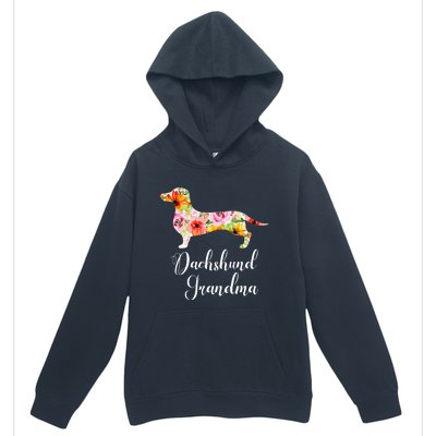 Floral Dachshund Grandma Funny Cute Dog Lover Gift Urban Pullover Hoodie