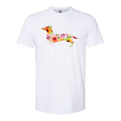 Floral Dachshund Grandma Funny Cute Dog Lover Gift Softstyle CVC T-Shirt