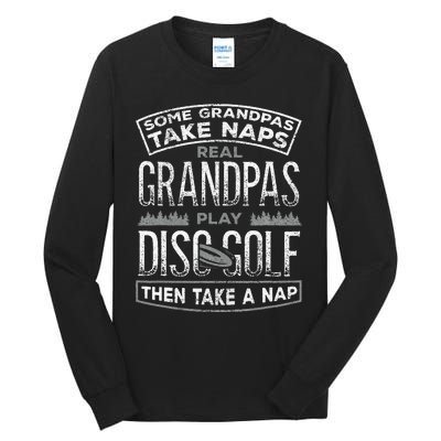 Funny Disc Golf Grandpa Fathers Day Disc Golfing Tall Long Sleeve T-Shirt