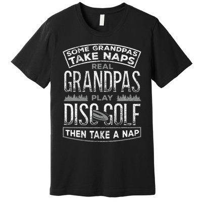 Funny Disc Golf Grandpa Fathers Day Disc Golfing Premium T-Shirt