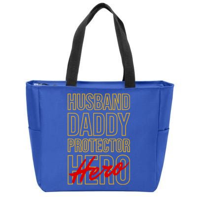 Father Day Gift For Husband Daddy Protector Hero Gift Zip Tote Bag