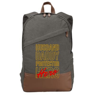 Father Day Gift For Husband Daddy Protector Hero Gift Cotton Canvas Backpack