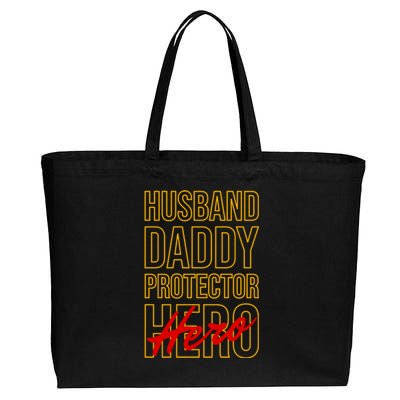 Father Day Gift For Husband Daddy Protector Hero Gift Cotton Canvas Jumbo Tote