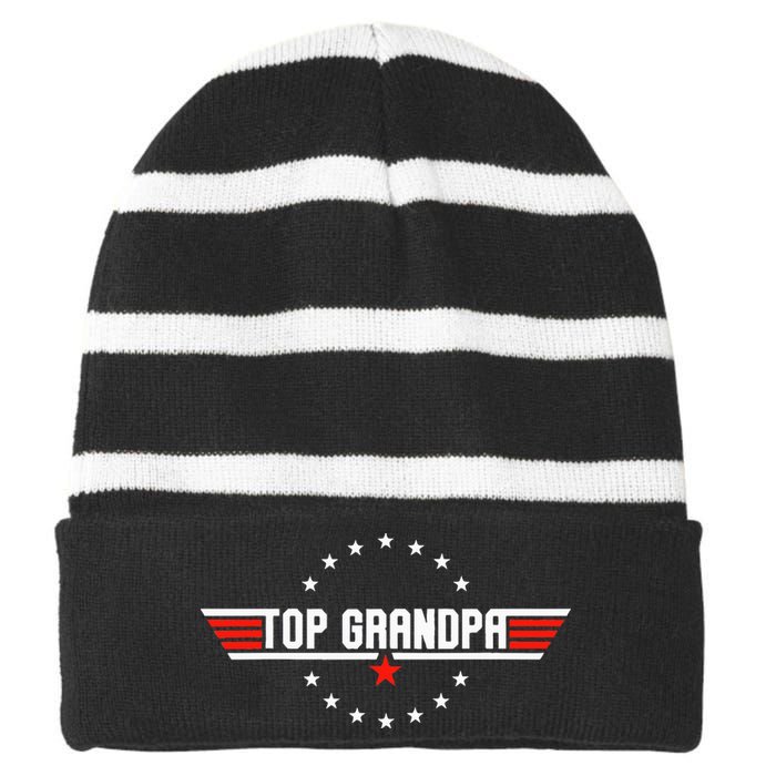 Fathers Day Gift Grandpa Gift From Grandkids Son Daughter Striped Beanie with Solid Band