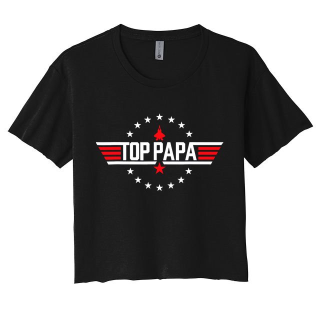 Fathers Day Gift Papa Gift From Grandkids Son Daughter Crop Top