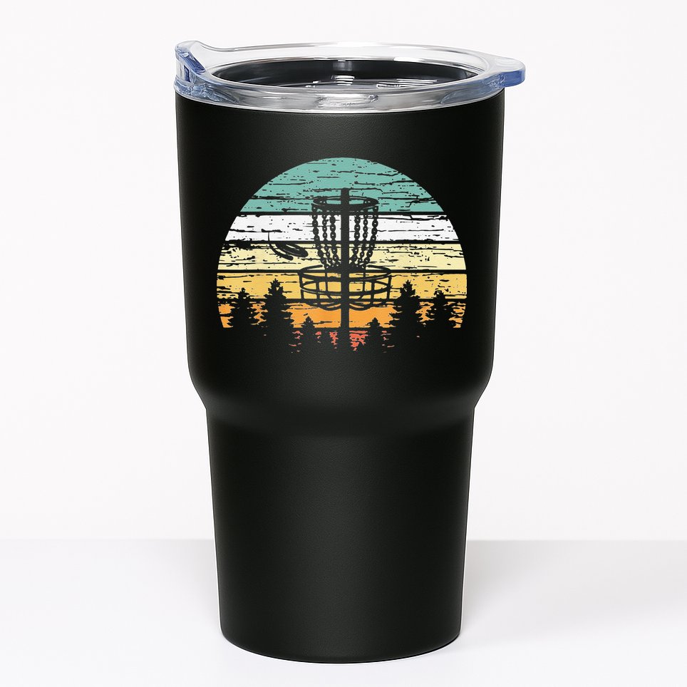 Funny Disc Golf Retro  Sunset Vintage Frisbee Golf Tumbler