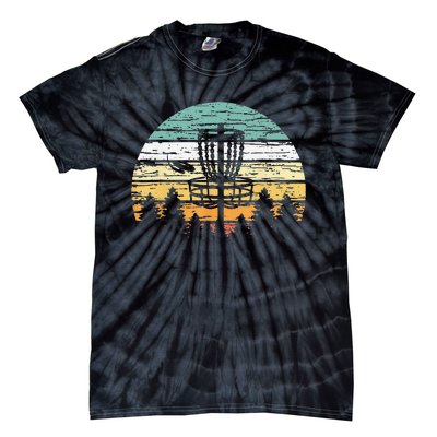 Funny Disc Golf Retro  Sunset Vintage Frisbee Golf Tie-Dye T-Shirt