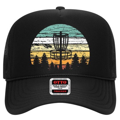Funny Disc Golf Retro  Sunset Vintage Frisbee Golf Trucker Hat