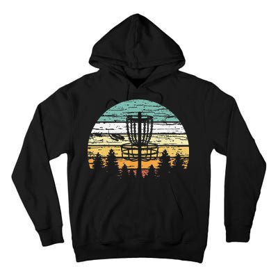 Funny Disc Golf Retro  Sunset Vintage Frisbee Golf Tall Hoodie