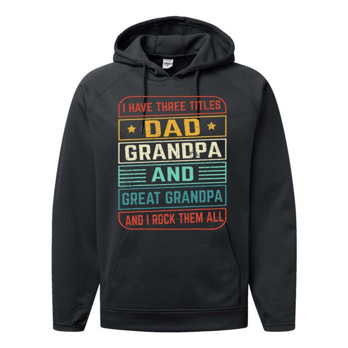 Fathers Day Gift from Grand Dad Grandpa Great Grandpa Performance Fleece Hoodie