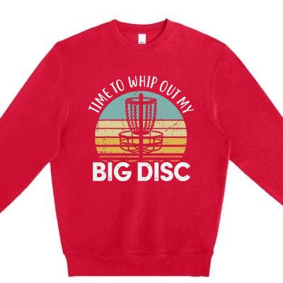 Funny Disc Golf Art For  Flying Disc Sport Players Premium Crewneck Sweatshirt