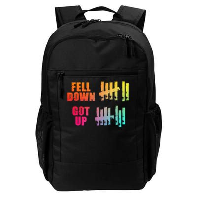 Fell Down Got Up Motivational Positivity Daily Commute Backpack