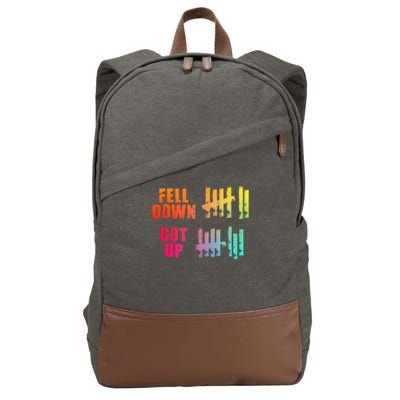 Fell Down Got Up Motivational Positivity Cotton Canvas Backpack