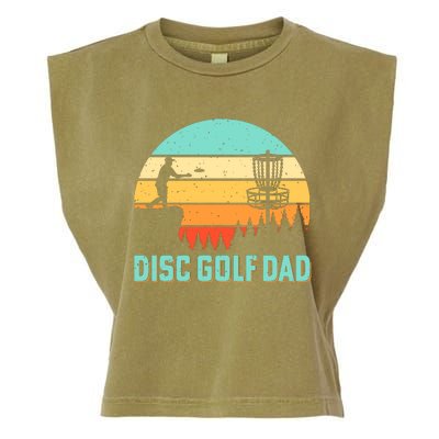 Funny Disc Golf Dad Retro Disc Golf Dad Golfer Dad Golf Lover Vintage Golfing Garment-Dyed Women's Muscle Tee