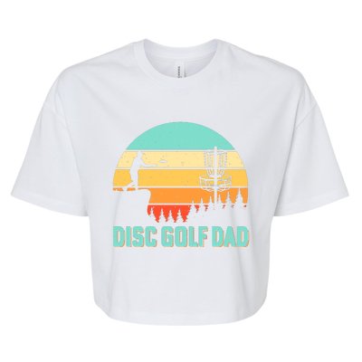 Funny Disc Golf Dad Retro Disc Golf Dad Golfer Dad Golf Lover Vintage Golfing Bella+Canvas Jersey Crop Tee