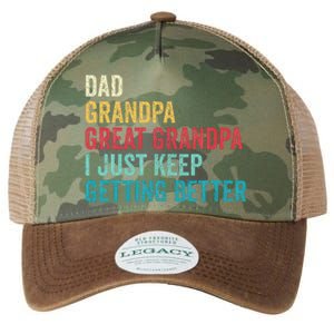 Fathers Day Grandpa Gift From Grand Dad Great Grandpa Legacy Tie Dye Trucker Hat