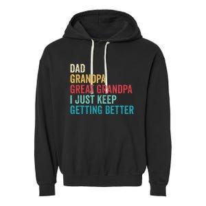 Fathers Day Grandpa Gift From Grand Dad Great Grandpa Garment-Dyed Fleece Hoodie