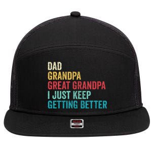 Fathers Day Grandpa Gift From Grand Dad Great Grandpa 7 Panel Mesh Trucker Snapback Hat