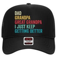 Fathers Day Grandpa Gift From Grand Dad Great Grandpa High Crown Mesh Back Trucker Hat