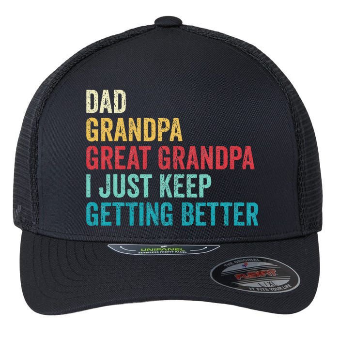 Fathers Day Grandpa Gift From Grand Dad Great Grandpa Flexfit Unipanel Trucker Cap