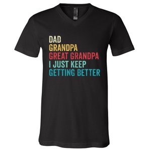 Fathers Day Grandpa Gift From Grand Dad Great Grandpa V-Neck T-Shirt