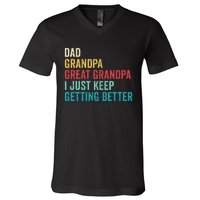 Fathers Day Grandpa Gift From Grand Dad Great Grandpa V-Neck T-Shirt