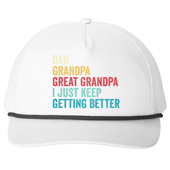 Fathers Day Grandpa Gift From Grand Dad Great Grandpa Snapback Five-Panel Rope Hat