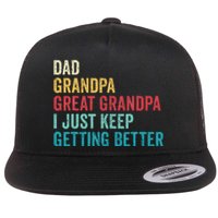 Fathers Day Grandpa Gift From Grand Dad Great Grandpa Flat Bill Trucker Hat