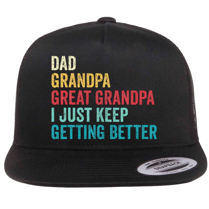 Fathers Day Grandpa Gift From Grand Dad Great Grandpa Flat Bill Trucker Hat