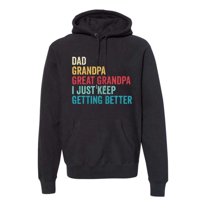 Fathers Day Grandpa Gift From Grand Dad Great Grandpa Premium Hoodie