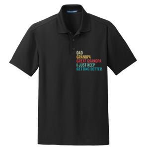 Fathers Day Grandpa Gift From Grand Dad Great Grandpa Dry Zone Grid Polo