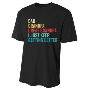 Fathers Day Grandpa Gift From Grand Dad Great Grandpa Performance Sprint T-Shirt