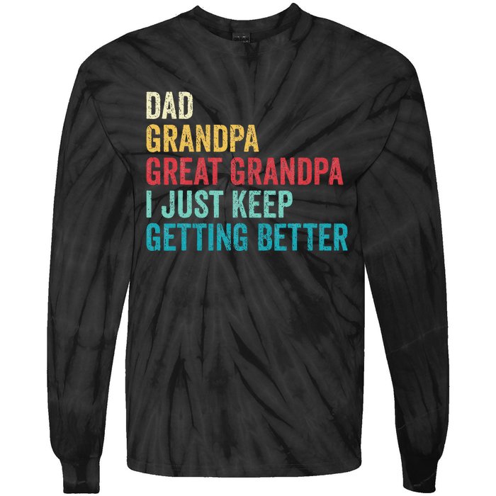 Fathers Day Grandpa Gift From Grand Dad Great Grandpa Tie-Dye Long Sleeve Shirt