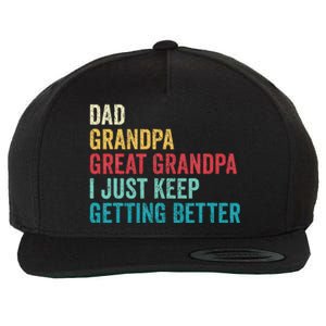 Fathers Day Grandpa Gift From Grand Dad Great Grandpa Wool Snapback Cap