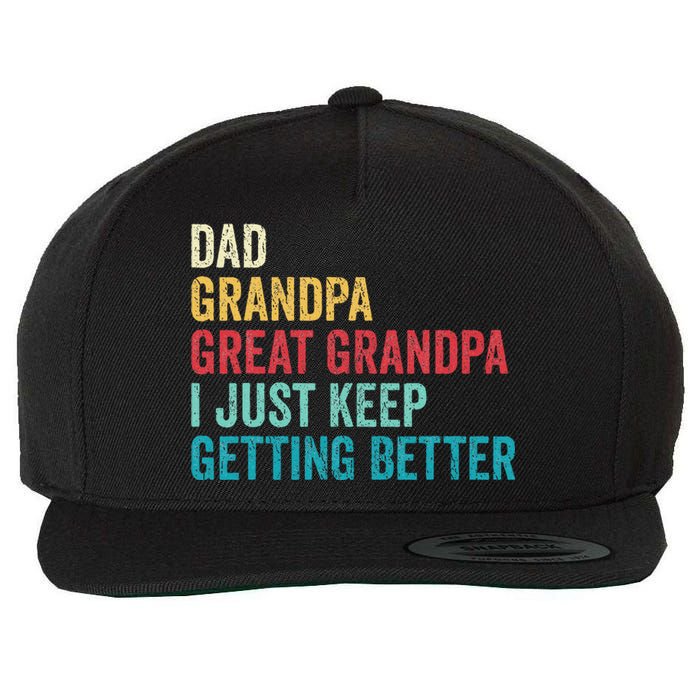 Fathers Day Grandpa Gift From Grand Dad Great Grandpa Wool Snapback Cap